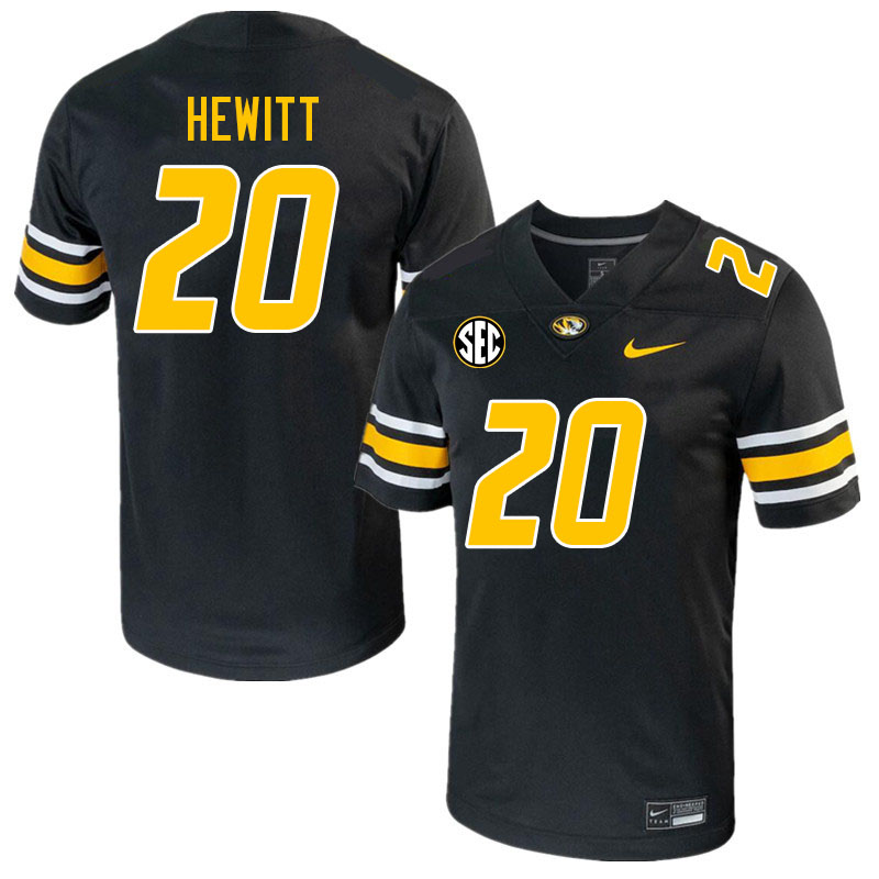 Men-Youth #20 LJ Hewitt Missouri Tigers College 2023 Football Stitched Jerseys Sale-Black